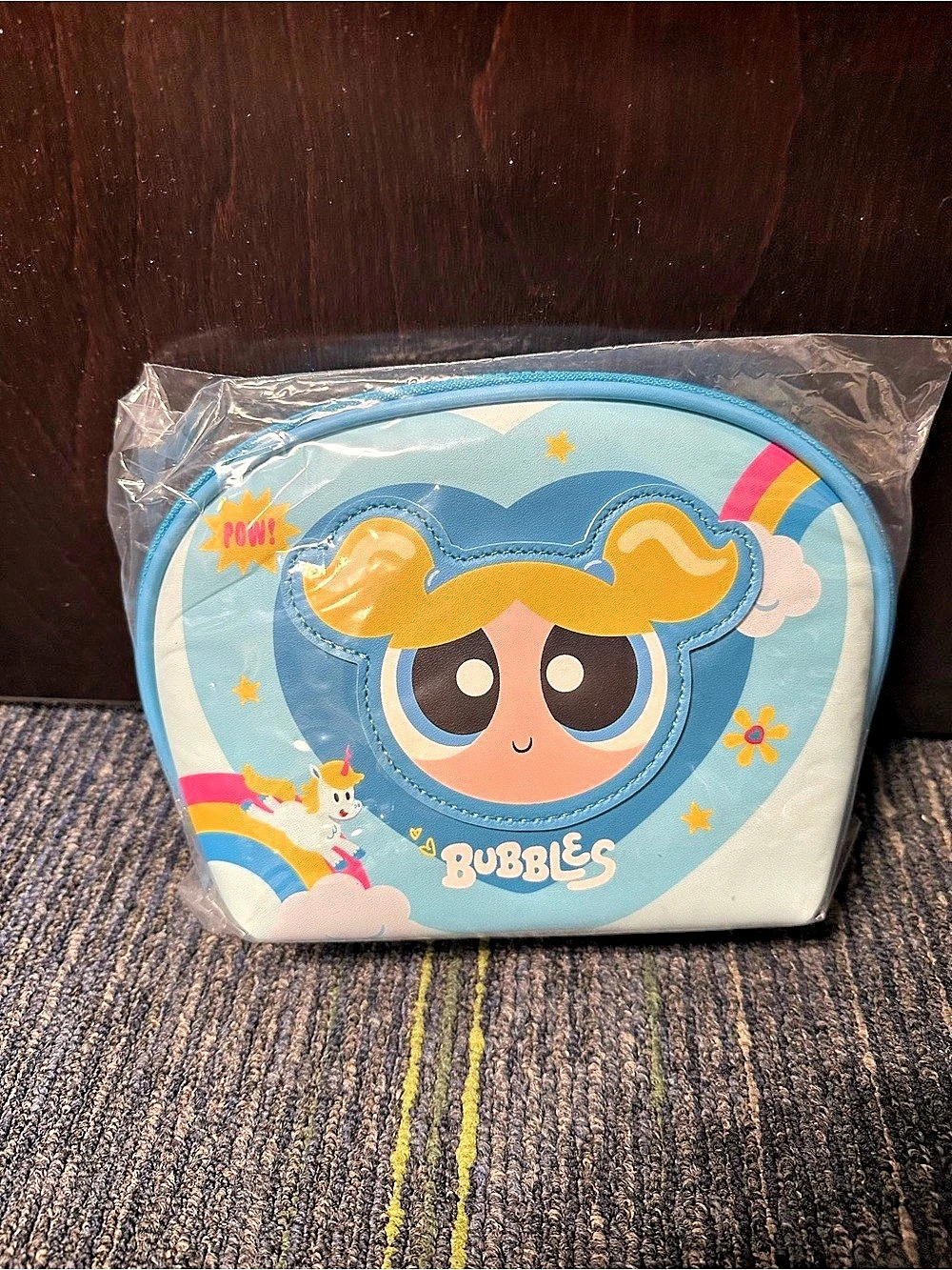 Blue Powerpuff Girls Circular Cosmetic Bag - The Powerpuff Girls